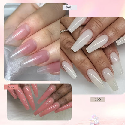 Poly Nail Gel Extension Kit 6 Colors with USB UV LED Lamp & Slip Solution - All-in-One Polygel Nail Extension Starter Set for Beginners, DIY Home Salon Nail Art Supplies for Women