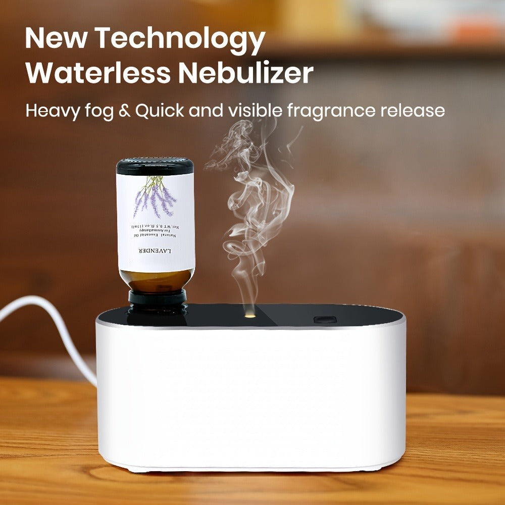 Essential Oil Diffuser Waterless Aroma Diffuser – USB Mini Humidifier, 3 Misting Modes, Color LED Lights, Auto Circulation for Home, Office & Car