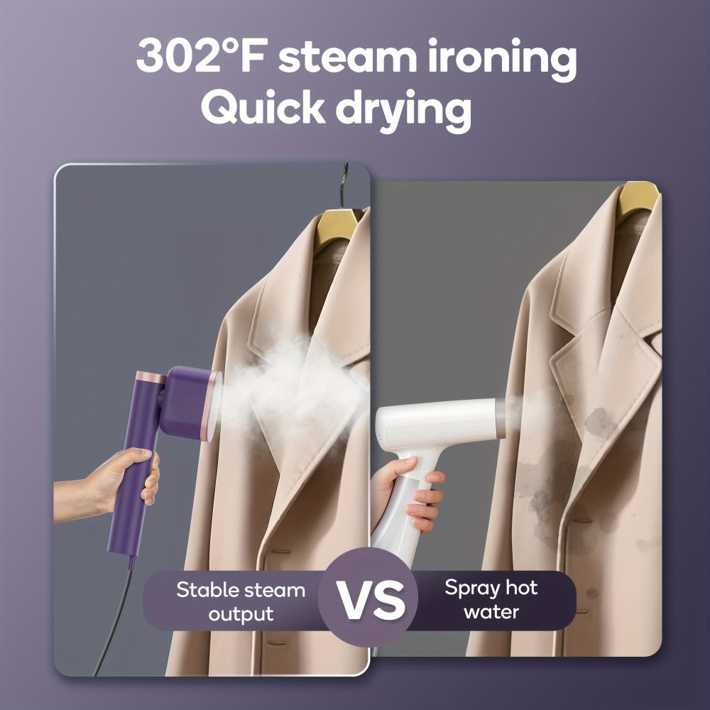 Handheld Garment Steamer 1200W – Portable Clothes Steamer with 15-Second Heat-Up, Dual Steam Settings, Lightweight Travel & Home Steam Iron for Suits, Dress Shirts & Formal Wear