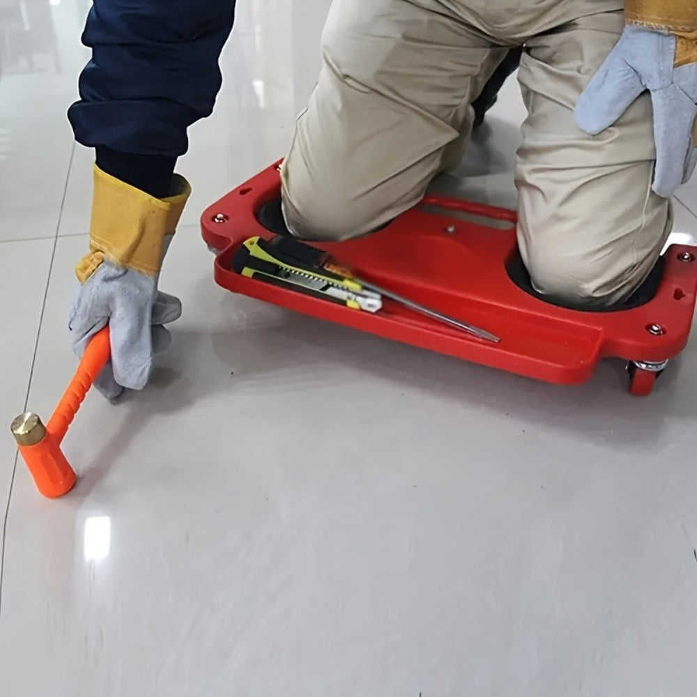 Rolling Knee Pad Platform with Wheels – ABS Cushioned Kneeling Pad, Built-In Tool Tray, Multi-Function Roller for Car Repairs, Flooring, Carpentry & Machine Work