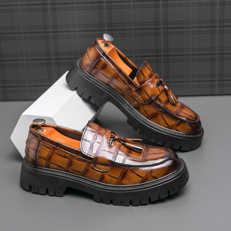 Men's Loafers & Slip-Ons - Platform Sole & Tassel Detail 268965