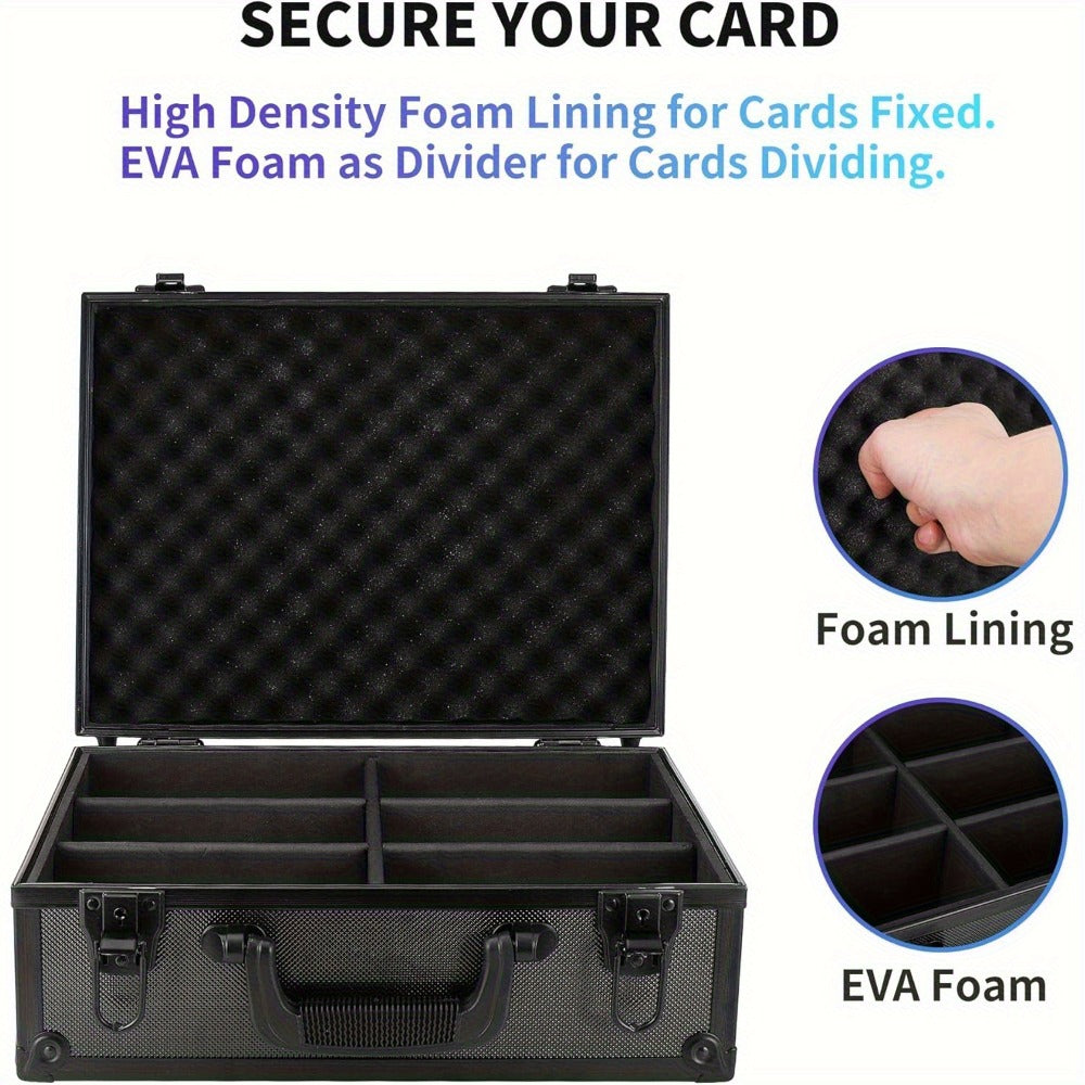 Trading Card Storage Box for 3x4 Top Loads 35pt Rigid Cards Holds 600 Plus – Sports Card Organizer Case with Lock for Pokemon Baseball Basketball Football Cards