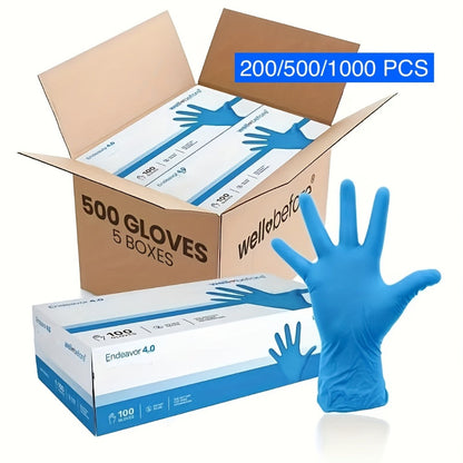 Anti-Slip Nitrile Gloves Bulk 200/500/1000pcs, Disposable Latex-Free Gloves for Aquarium Cleaning Pet Care Food Handling, S M L Sizes, Cost-Effective Value Pack