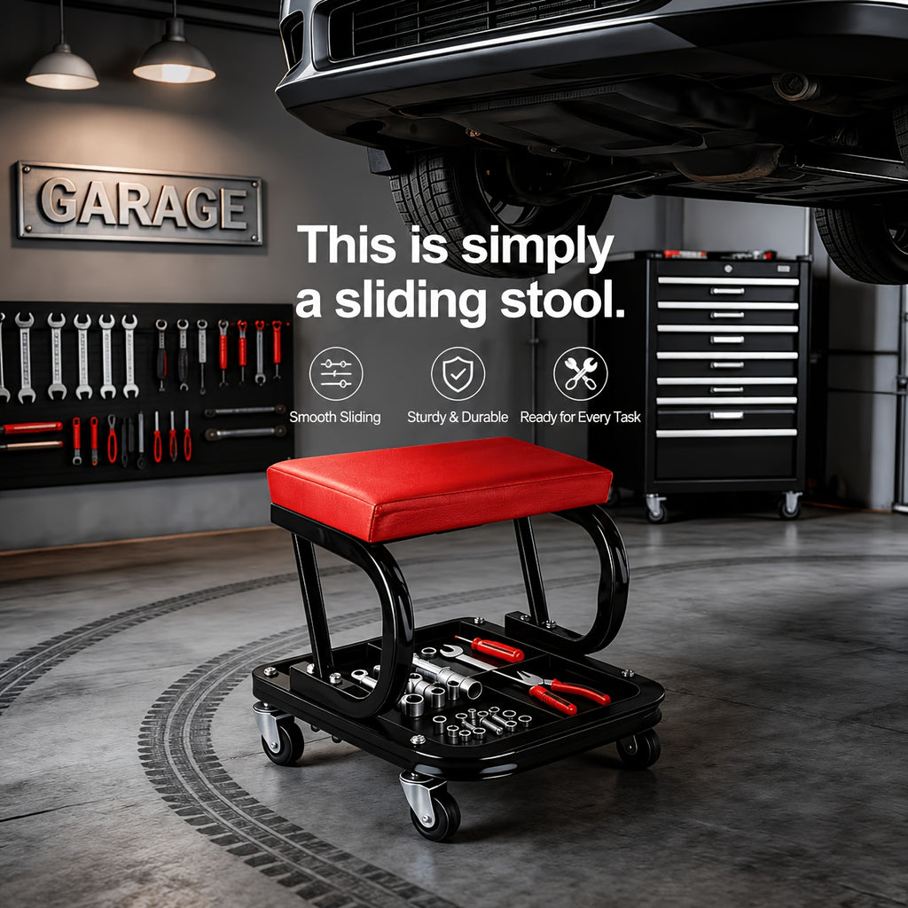 Shaped Wheeled Creeper Stool(Sold Separately), 80Lb Load Capacity, Foldable/Non-Foldable Crawler Mechanic Seat, 220Lb Load Capacity with 6 2.5-Inch Casters, Great Gift for Men