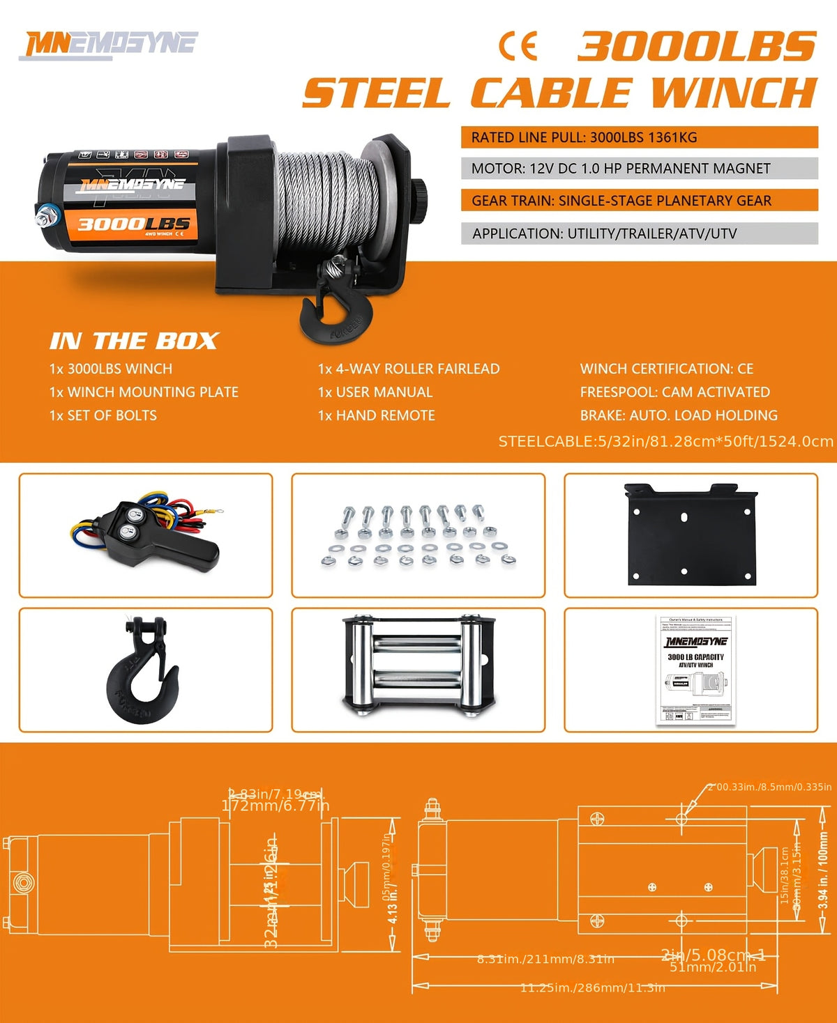 14500lb/13000lb/4500lb/3000lb Electric Winch 12V Winch Steel Cable Synthetic Rope 4WD/4X4 Offroad Towing Trucks Trailers Offroad Recovery Robust Construction For SUV Trailer Boat Winch ATV UTV ATV Winch Kit Winch Cover/winch Hitch Receiver To Choose