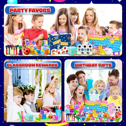 Bulk Party Favor Toys 600 Pieces – Mixed Color Novelty Fidget Toy Assortment for Easter Egg Fillers, Kids Birthday Goodie Bags, Classroom Prize Box Rewards & Holiday Gifts