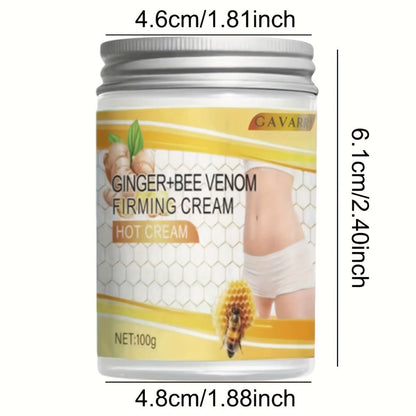 Body Firming Cream for Women - Ginger & Bee Venom Tightening Lotion with Glycerin, Aloe Vera & Vitamin E, Targets Abdomen Arms Legs Waist, All Skin Types, 2-Pack 3.52oz