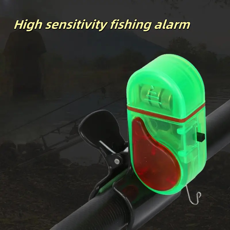 Fishing Bite Alarm Set of 4 with Sound Alert & LED Indicator – All-Weather Portable Electronic Fish Bite Detector for Night Fishing, Long-Distance Carp Fishing, Beginners & Experienced Anglers, Green