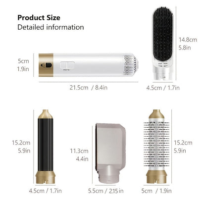 Air Wrap Hair Dryer Brush Set 5-in-1 Ionic Styler – Blow Dryer, Straightening Brush & Dual Air Curler (Clockwise & Counterclockwise), 3 Heat Settings Volumizing Multifunction Hair Styler for All Hair Types Women