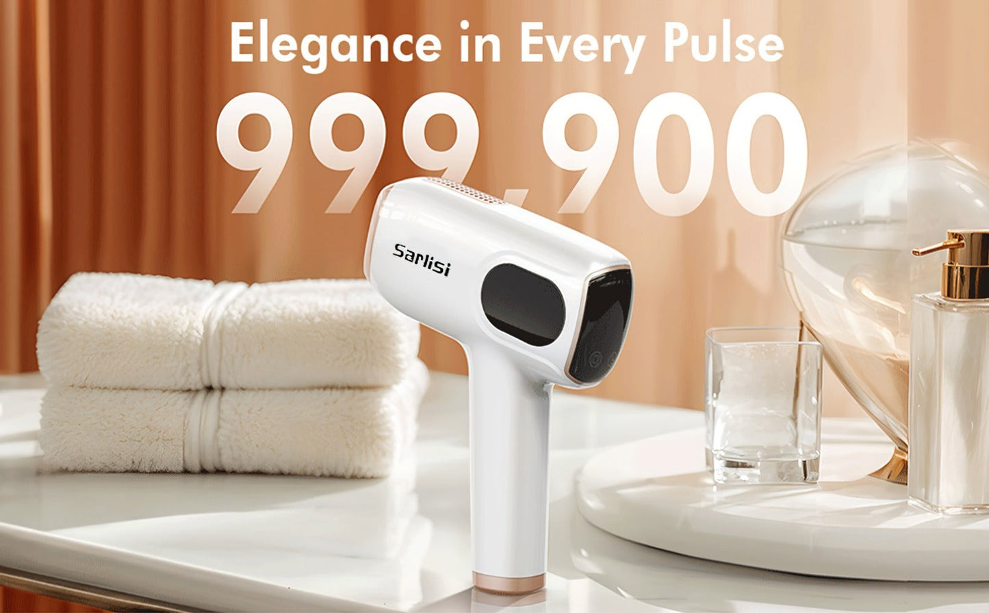 IPL Hair Removal Device Ice Cooling 999,900 Flashes — Painless Permanent Hair Remover for Women & Men, 9 Adjustable Levels Auto & Manual Modes, LCD Display, Legs Arms Armpits Bikini Face