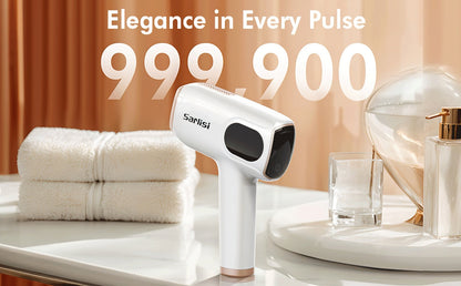IPL Hair Removal Device Ice Cooling 999,900 Flashes — Painless Permanent Hair Remover for Women & Men, 9 Adjustable Levels Auto & Manual Modes, LCD Display, Legs Arms Armpits Bikini Face