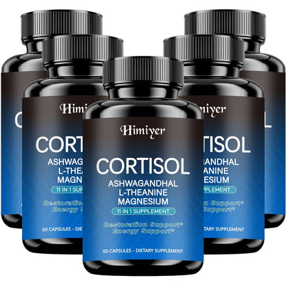 Cortisol Balance Supplement 60 Capsules 11-in-1 Hormone Balancing Stress Relief with Ashwagandha Rhodiola Rosea Theanine Magnesium for Women