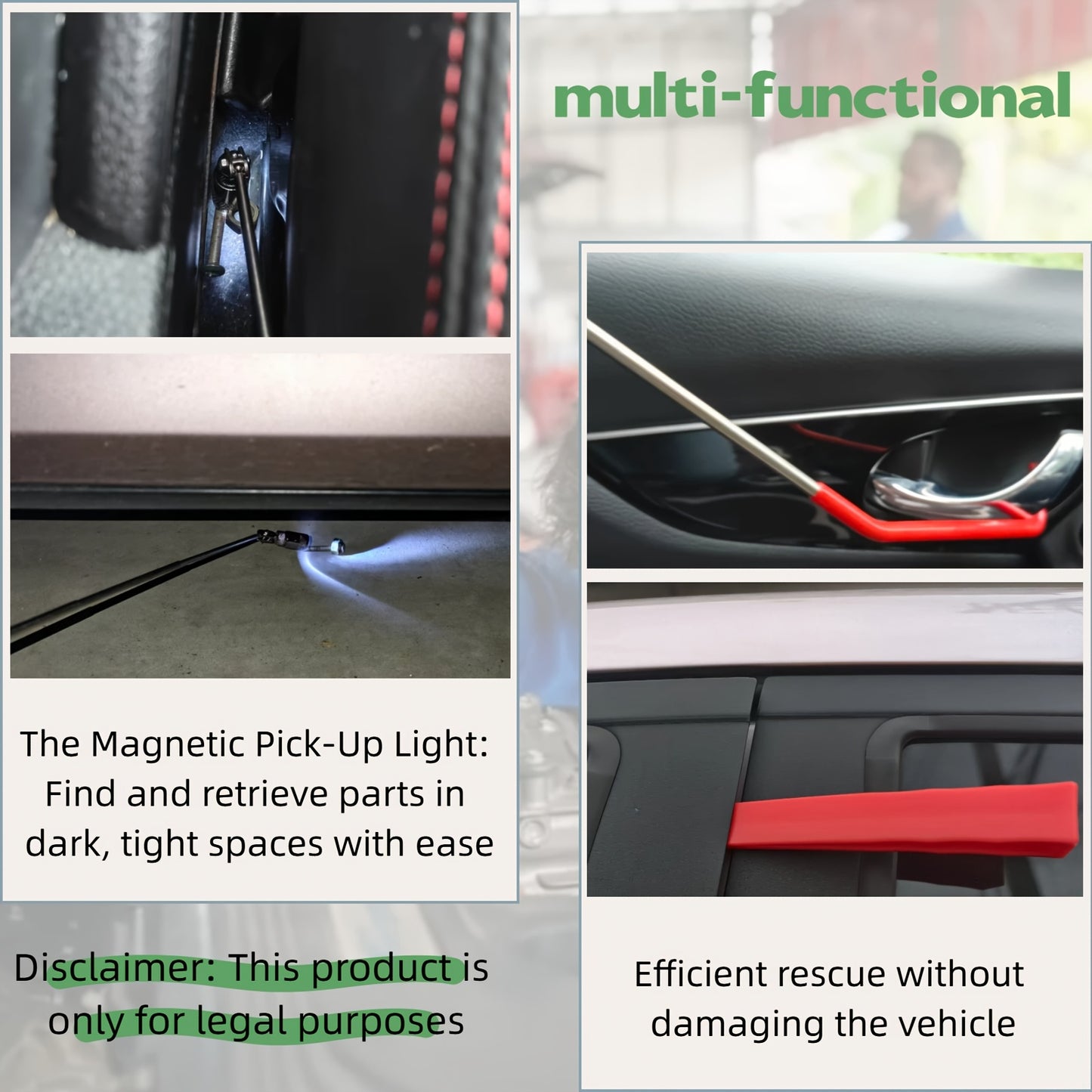 Air Wedge Pump Emergency Car Open Unlock Tool Auto Window Door Open Fixing Gripper Tools Long Grabber Hooking Key Lost Hand Tools, Without Battery