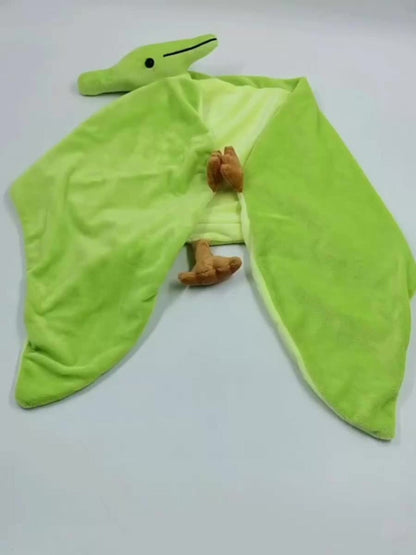 Pterodactyl Plush Cape for Kids 38 Inch Wearable Dinosaur Stuffed Animal Hoodie Cape Blanket Poncho for Halloween Costume Birthday Gift