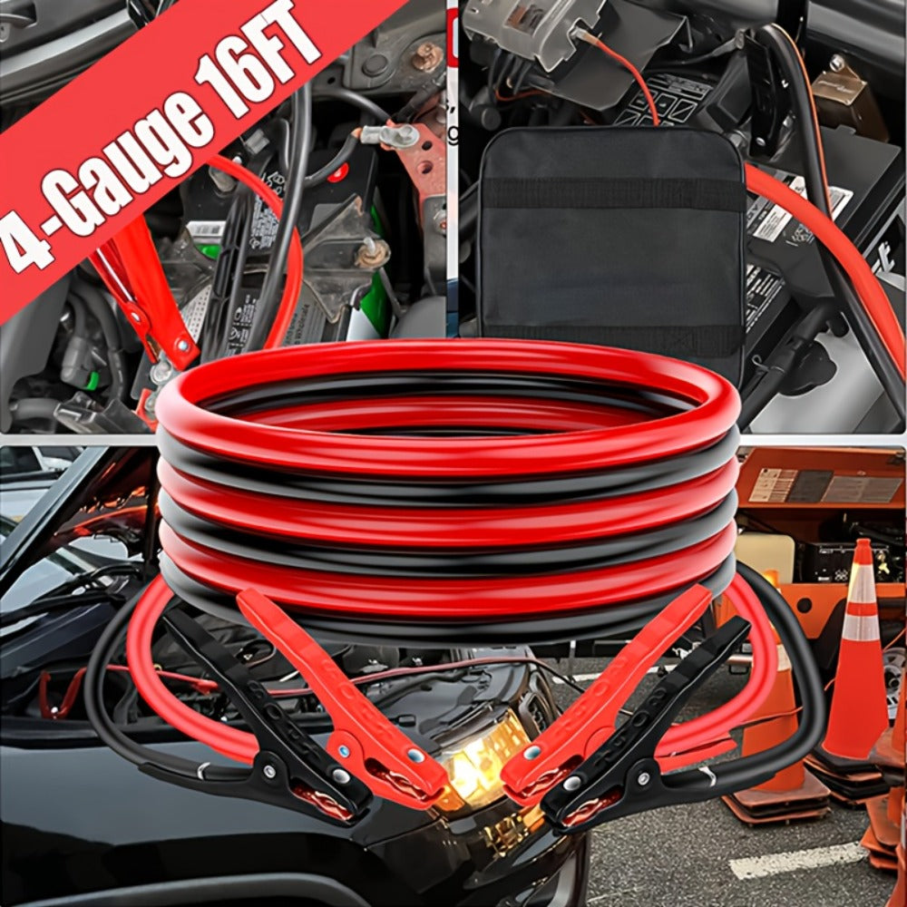 Heavy Duty Jumper Cables 600A CCA – Thickened Booster Cables with Carrying Bag for Pickup Truck, RV, Van & SUV, Jump Start Battery Kit for Large Engine Vehicles