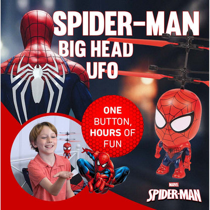 Marvel Spider-Man Flying Figure IR Helicopter Toy 3.5 Inch – Remote Control Infrared Superhero Copter for Kids Boys | Indoor Flying Toy | Best Birthday Christmas Gift Ages 5+