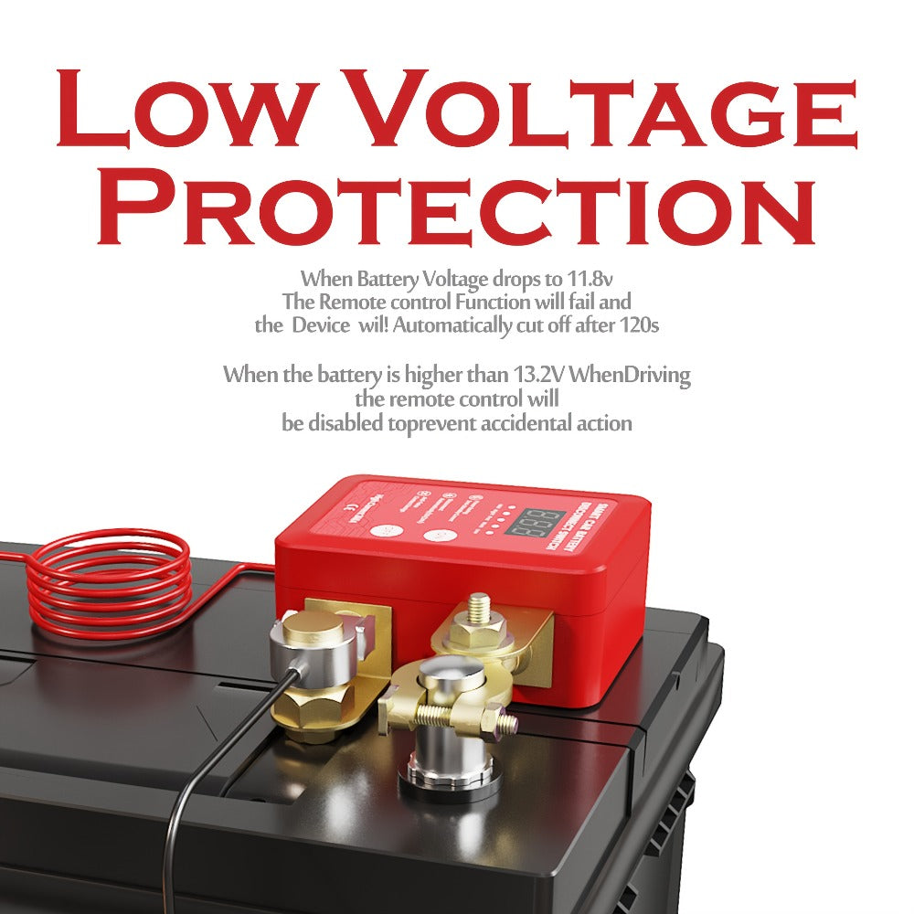 Wireless Battery Kill Switch – 12V/24V 240A Remote Control Cutoff with LED Voltage Indicator, Auto Shutdown, Emergency Stop for Car Truck Boat RV ATV Motorcycle
