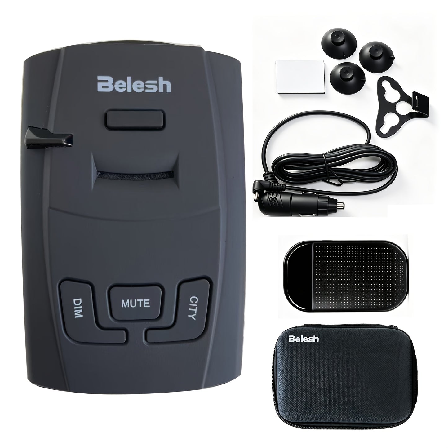 BELESH S360 Radar Detector for Cars - Long Range Laser & X/K/KA Band Detection, Voice Alerts, City/Highway Mode, VG-2 Undetectable, False Alert Filter, 360° P.C Speed Trap Warning System
