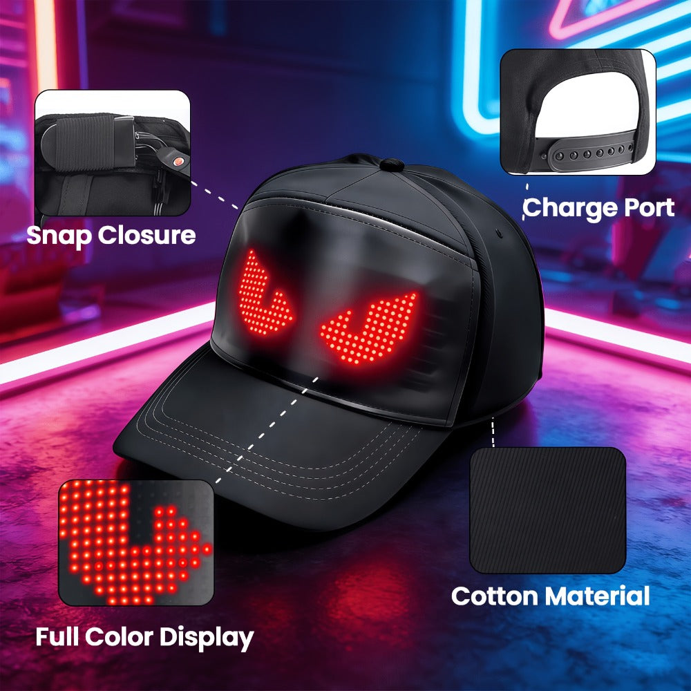LED Party Hat App Controlled Programmable Light Up Hat – Custom Text Music Images for Rave Club Dance Halloween 4th of July Festival, Cool Gift for Boys Girls Men Women