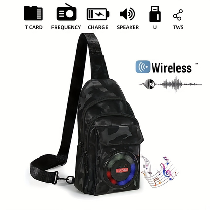 Portable Speaker Chest Bag with Built-in Amplifier, Tour Guide Wearable Sound System, USB Charging Crossbody Bag for Outdoor Park Strolls, Teaching & Sightseeing