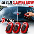 Oil Film Cleaning Brush for Car Windshield, Auto Glass Cleaner Tool for Oil Film Remover, Water Spot Remover Brush for Windshield, Side Windows, Rear Glass & Mirrors, Car Glass Cleaning Kit