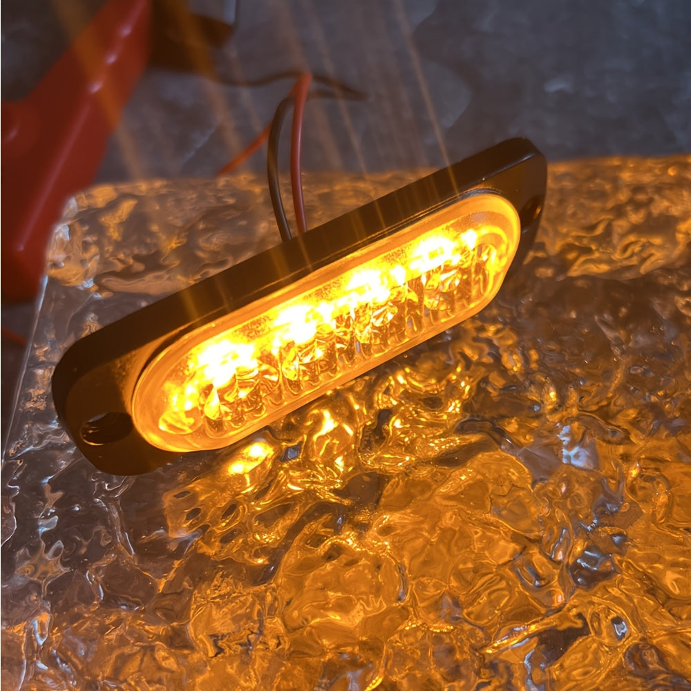 12pcs New Upgraded 12V-24V Universal LED Light for Atv Utv Boat Bike-Heavy-Duty Off-Road with Amber/Red/White, 12-24V Vehicle