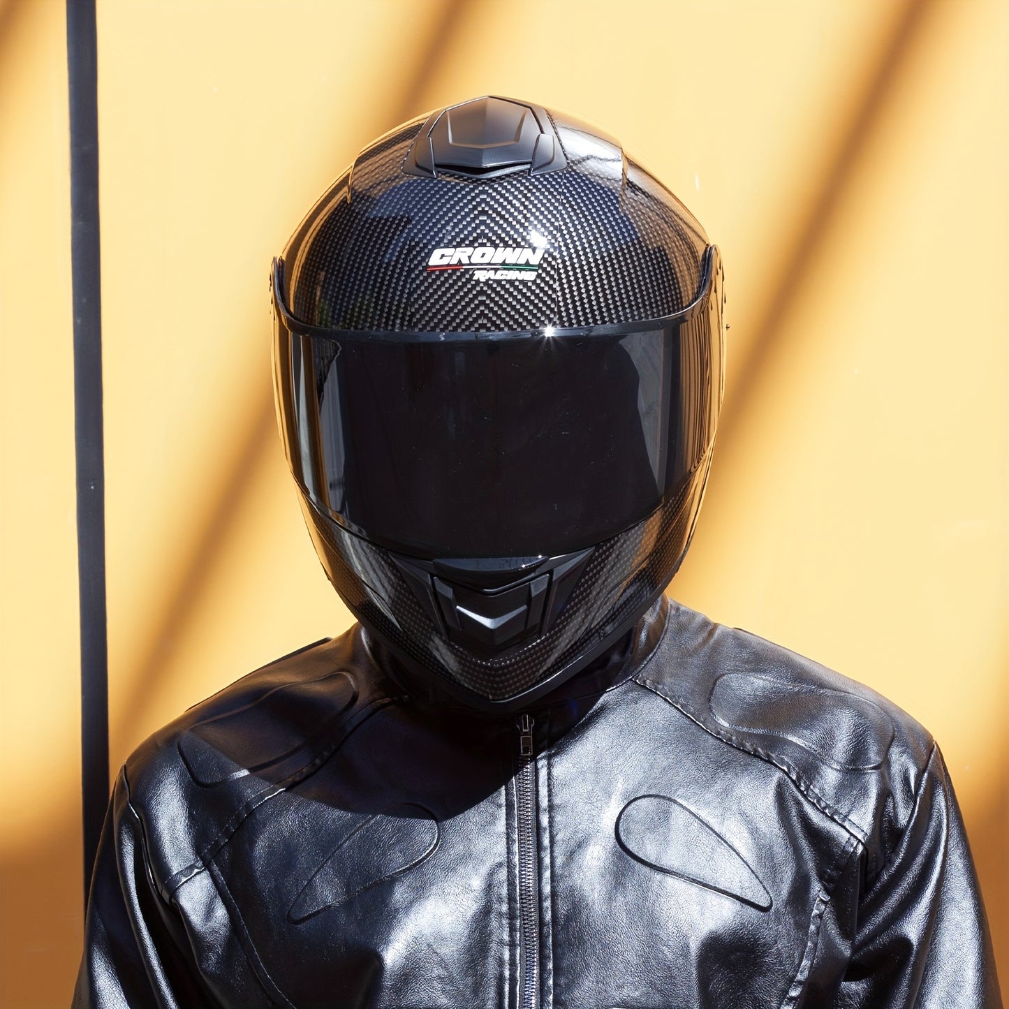 Motorcycle Helmets Modular Full Face Helmet Flip Up Carbon Fiber Pattern
