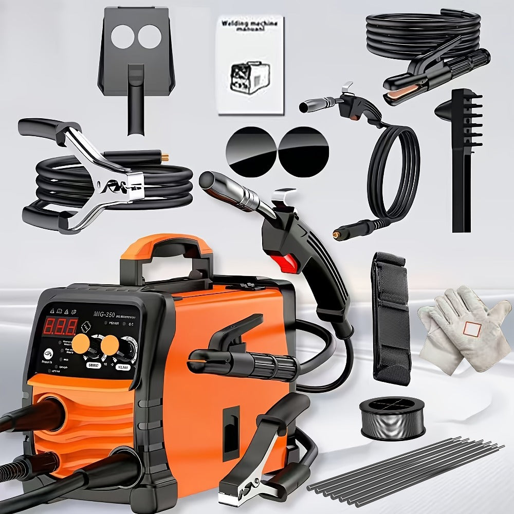MIG Welder 3-in-1 Welding Machine 110V 105A Gasless MIG Stick ARC Portable Welder Kit with Rubber Case – Complete Starter Set with Welding Wire Rods Mask Gloves for Beginners Home Industrial Repair