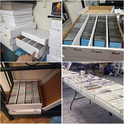 Trading Card Storage Box 3200 Count – Bulk Card Organizer for Baseball Football Basketball Pokemon MTG Sports Cards Available in 1 4 or 6 Pack
