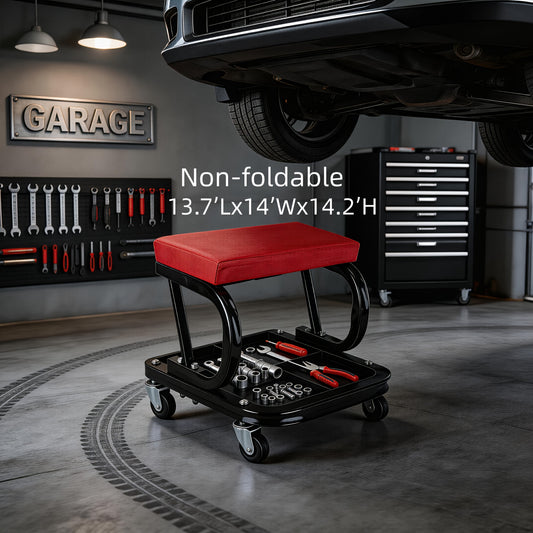 Shaped Wheeled Creeper Stool(Sold Separately), Foldable/Non-Foldable Crawler Mechanic Seat, 300 Lb Load Capacity with 6 2.5-Inch Casters, Great Gift for Men