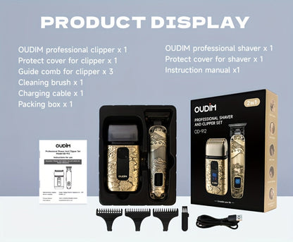 Cordless Electric Foil Shaver Grooming Kit for Men with Barber Shears Beard Mustache Trimmer Bald Head Razor Haircutting Set Father's Day Birthday Gift for Dad Husband