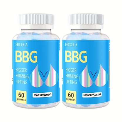 Women's BBL & BBG Herbal Gummies – Bum & Chest Enhancement Support Supplement for Women, Strawberry Flavor, 60 Gummies 30-Day Supply