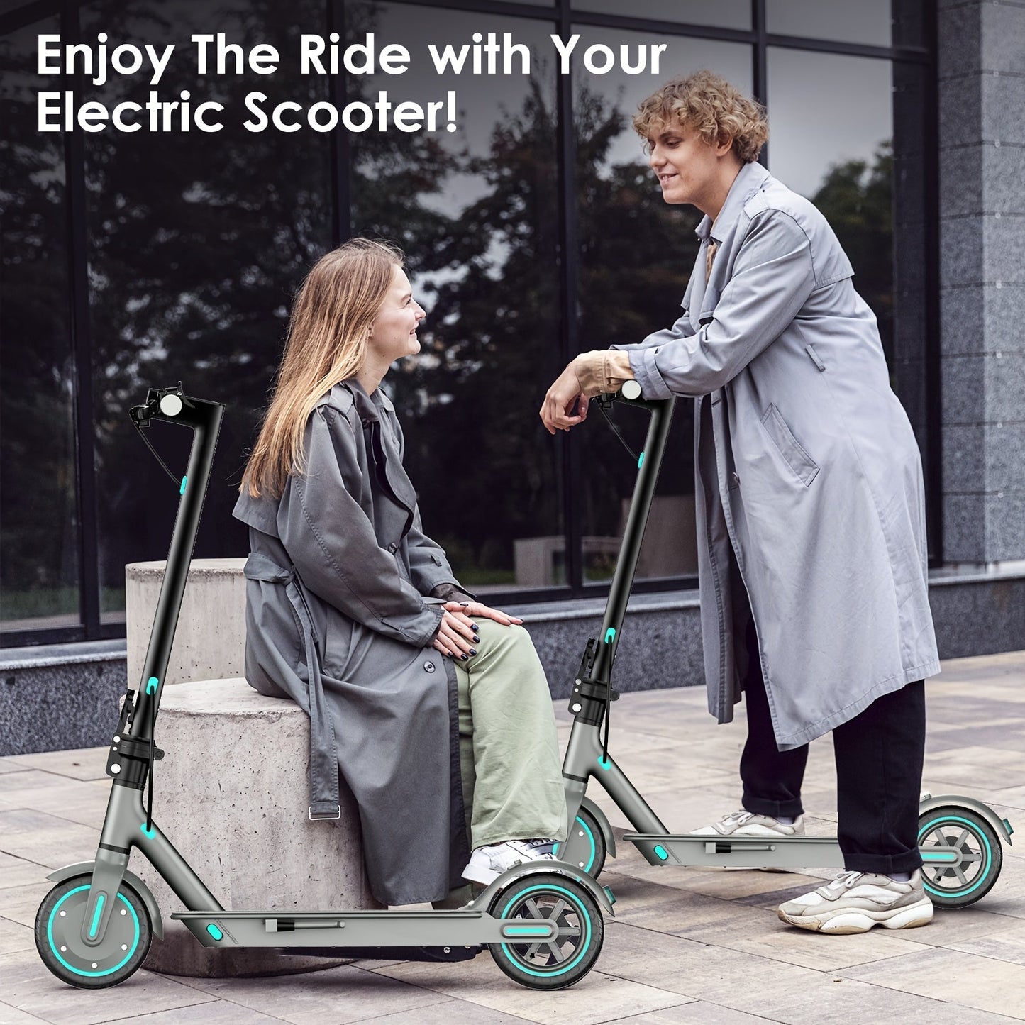 Electric Scooter 350W Foldable Commuter E-Scooter with 8.5'' Solid Tire, LED Display, Dual Brake, 15-20KM Range for Adults Men Women
