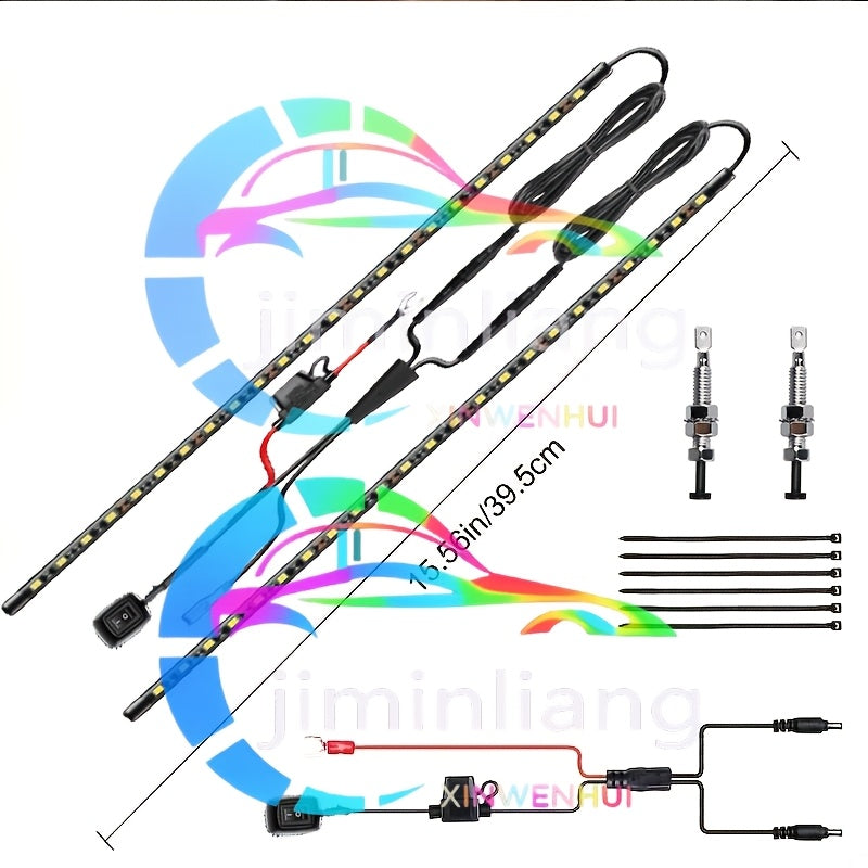 [LED Lighting Kit] LED Lighting Kit for Car Engine Hood - 2pcs - 12V. Automotive LED Strip Light Pole. Working Inspection Light Strip for Car Engine Hood. Automatic Switch. 46 LEDs. Universal Fit for Any Vehicle