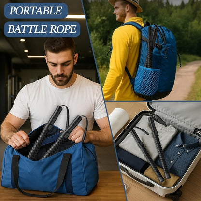Cordless Battle Rope Set 2pcs Portable Home Gym Fitness Training Rope Arm Muscle Workout Sling Exercise Equipment for Men Women