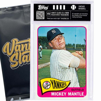 Vintage Baseball Card Mystery Slab 1965 Topps – 1 Random Authentic Card Encased in Vanity Slab | 598-Card Set Chase | Mickey Mantle, Willie Mays & Hall of Famers Possible | Collector Gift