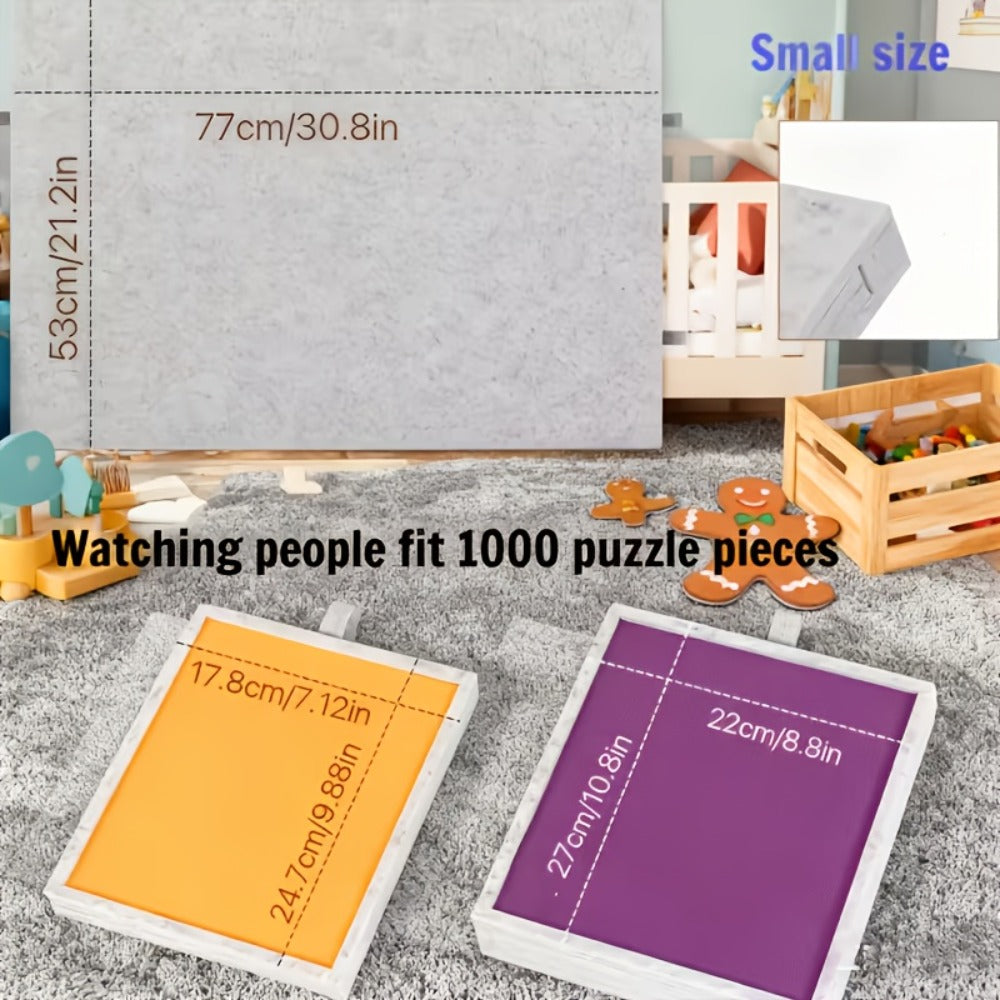 Jigsaw Puzzle Board with 6 Colored Drawers for 1000 & 1500 Piece Puzzles – Portable Tilting Felt Mat, 2-in-1 Bracket Cover, Lightweight Puzzle Storage Organizer for Adults