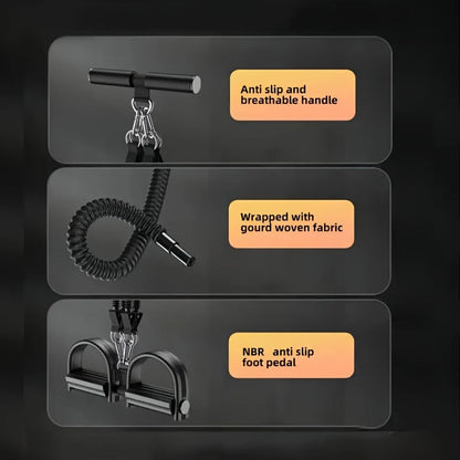 Resistance Band Set 6-in-1 Multifunctional Pedal Puller with Adjustable Tensioner for Body Stretching, Strength Training, Gym Workout & Fitness Exercise – Multiple Resistance Levels
