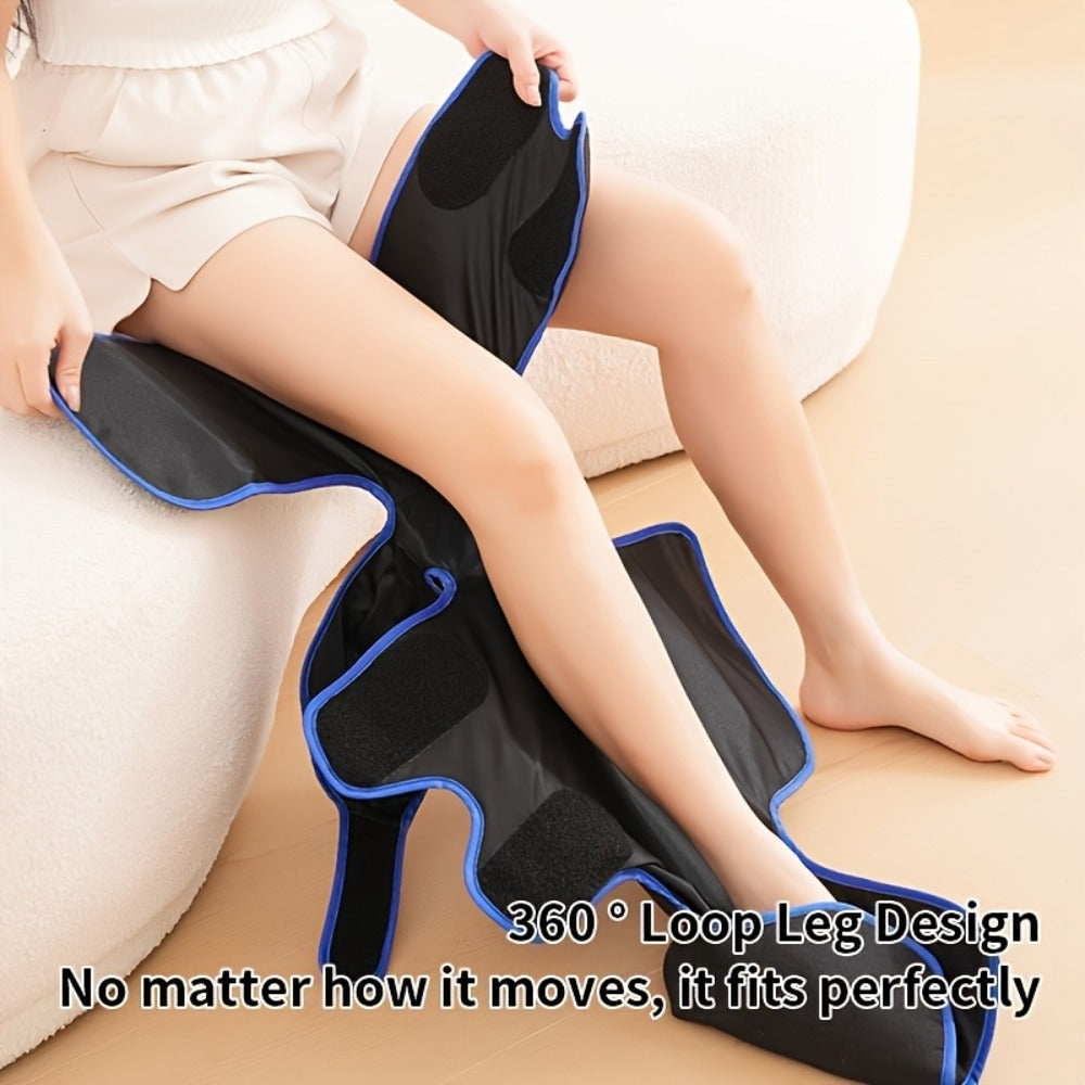 Leg Massager with Heat – Full Leg Air Compression Massager, 4 Modes Wireless Charging, Large Display, Breathable Wrap for Thighs, Shins, Knees, Ankles & Feet, Relief for Swelling, Circulation & Fatigue