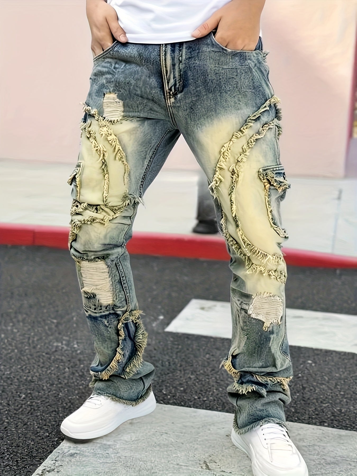 Men's Slim Fit Jeans - Classic Wash Embroidered