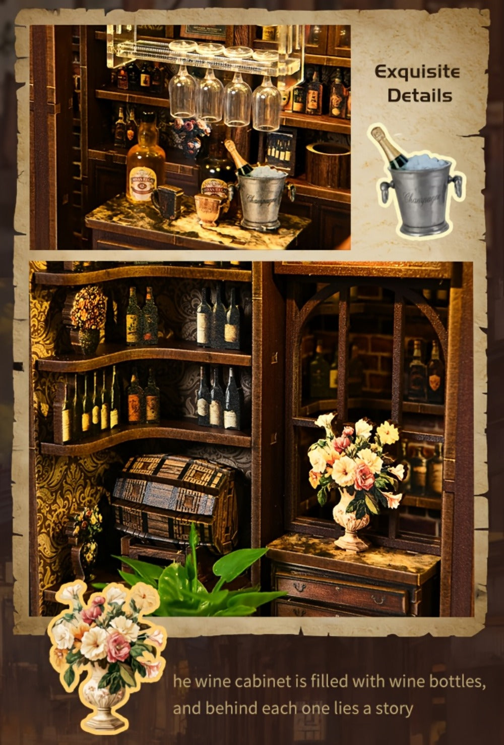 Miniature Book Nook Kit Corner Lounge – DIY 3D Wooden Bookshelf Insert, Cozy Reading Nook Dollhouse Craft for Adults & Teens, Handmade Bookend Home Decor, Unique Birthday Christmas Gift for Book Lovers
