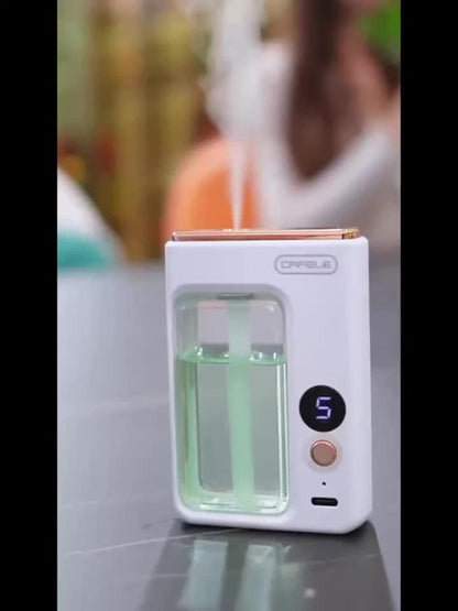 Aroma Diffuser & Humidifier 2-in-1 – USB Powered, 7-Level Mist, Odor Eliminator, Includes Essential Oil (Shangri-La or Encounter), Compact Air Moisturizer & Fragrance Diffuser for Home, Office & Bedroom
