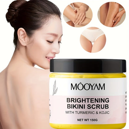 Glycolic Acid Bikini Area Scrub 150g – Kojic Acid & Turmeric Exfoliating Paste, Brightening Treatment for Dark Spots, Ingrown Hairs, Hyperpigmentation, Smooth Radiant Skin for Women