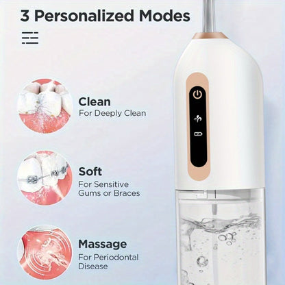 Electric Toothbrush Water Flosser Combo Set – 3 Modes USB Rechargeable Oral Care Kit with 4 Brush Heads & 4 Nozzles, 360° Rotating Flosser for Deep Clean & Gum Care