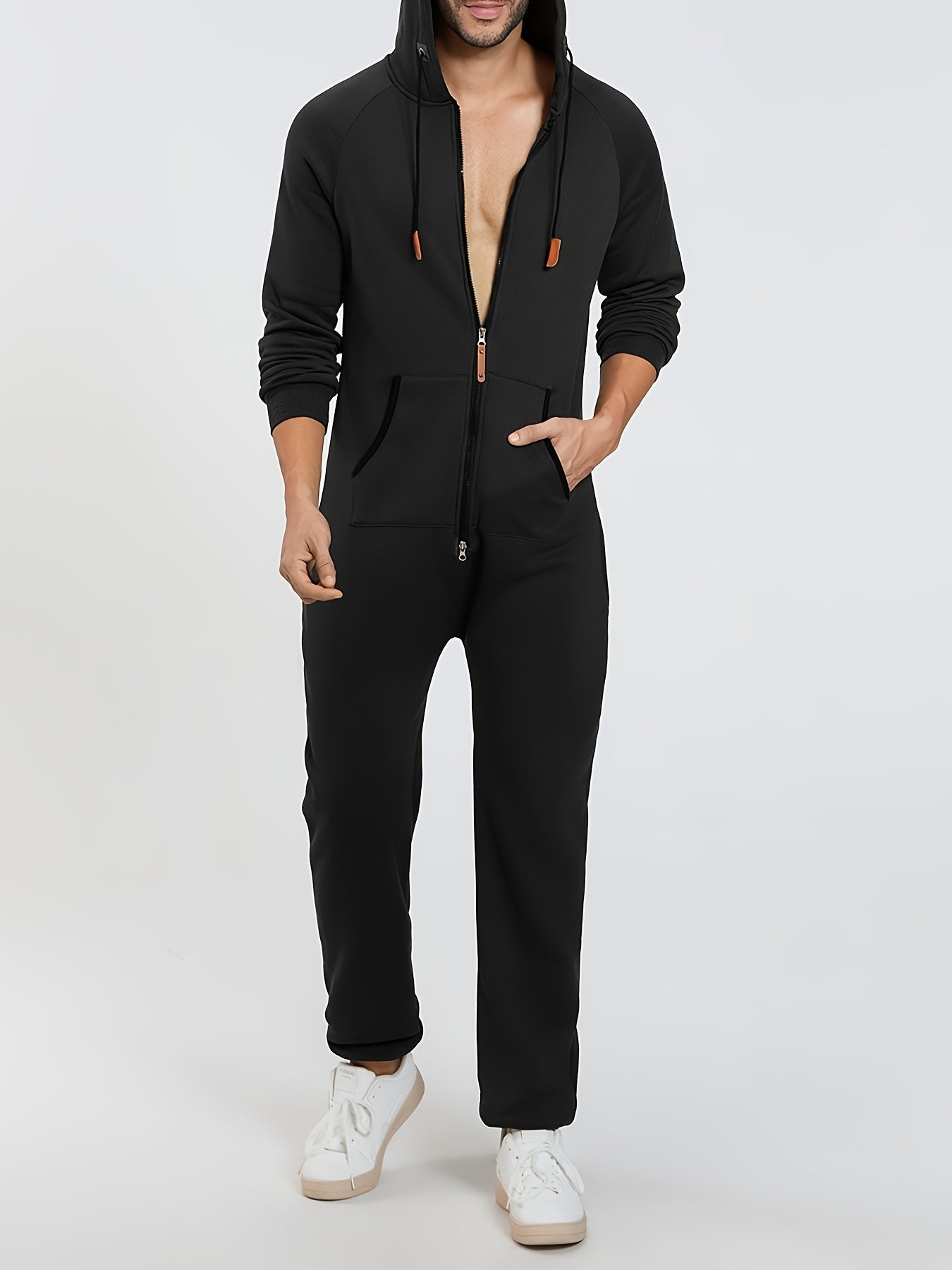 Men's Hooded Coveralls - Full-Zip One-Piece Design Style 6741
