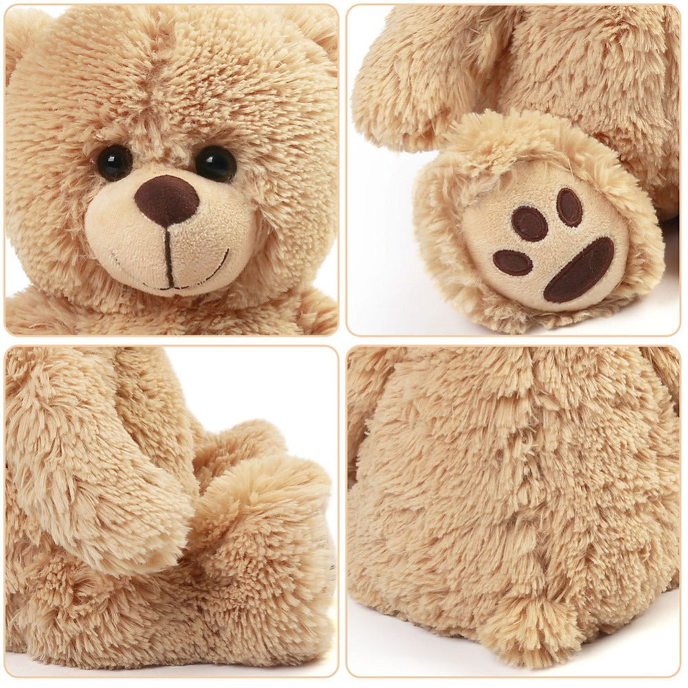 Teddy Bear Stuffed Animal 15 Inch Classic Brown Soft Plush Bear with Safe Lock-Washer Eyes Huggable Cuddly Toy Gift for Kids Baby Girls Boys Christmas Valentine Birthday Easter