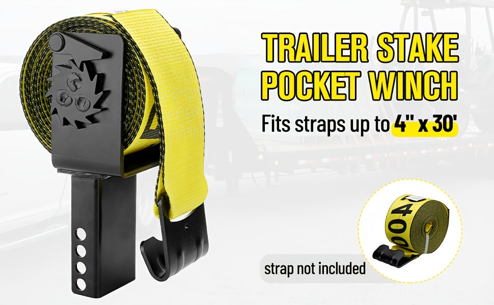 2 Pack Trailer Stake Pocket Winch Flatbed Utility Capacity# 16200 Lbs Capacity And 5400 LBS Load Limit