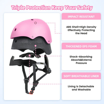 Kids Bike Helmet Adjustable XS Unisex Removable Liner Ventilation Matte Finish Fits 18.89-21.65 Inch Cycling Scooter Skateboard Safety Gift Boys Girls Ages 3+ Blue Orange Black Pink Green Red