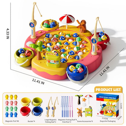 Magnetic Fishing Game for Kids 66 Pieces – Ocean Fishing Toy Set with Rods for Toddlers Ages 3 4 5 6, 1-8 Players, Birthday Gift for Boys & Girls