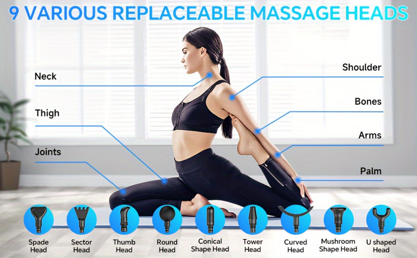 Massage Gun Deep Tissue – Handheld Electric Muscle Massage Gun for Full Body, Back, Neck & Arm Relief, Percussion Massager for Sports & Fitness Recovery, Gift for Men Women Parents